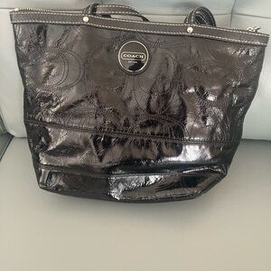 Coach Black Leather show use inside needs cleaning Looks New no marks /scratch